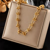 Wholesale Ladies Stainless Steel Heartshaped Pendant Necklace With Electroplating Process And Vintage Design