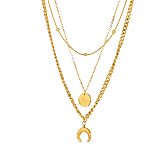 Wholesale Ladies Stainless Steel Heartshaped Pendant Necklace With Electroplating Process And Vintage Design