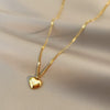 Wholesale Ladies Stainless Steel Heartshaped Pendant Necklace With Electroplating Process And Vintage Design