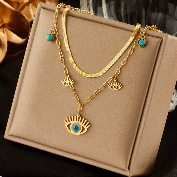 Wholesale Ladies Stainless Steel Heartshaped Pendant Necklace With Electroplating Process And Vintage Design