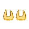 Wholesale Ladies Stainless Steel Hiphop Geometric Square Earrings 18K Gold Plated
