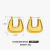 Wholesale Ladies Stainless Steel Hiphop Geometric Square Earrings 18K Gold Plated