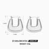 Wholesale Ladies Stainless Steel Hiphop Geometric Square Earrings 18K Gold Plated