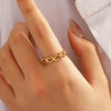 Wholesale Ladies Stainless Steel Hollow Heart Ring With Electroplating Hip Hop And Simple Style