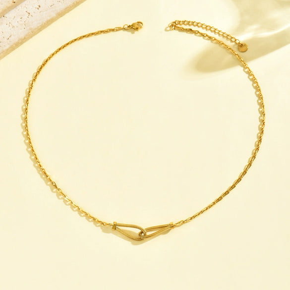 Wholesale Ladies Stainless Steel 18K Electroplated Snake Bone Chain Jewelry Set With Personality Geometric Design Including Bracelet Necklace And Earrings