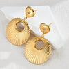 Wholesale Ladies Stainless Steel 18K Gold Electroplated Exaggerated Hollow Geometric Earrings
