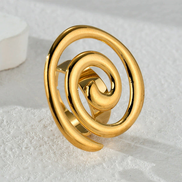 Wholesale Ladies Stainless Steel 18K Gold Electroplated Exaggerated Hollow Geometric Earrings