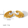 Wholesale Ladies Stainless Steel 18K Gold Electroplated Geometric Exaggerated Wave Earrings