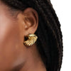 Wholesale Ladies Stainless Steel 18K Gold Electroplated Geometric Exaggerated Wave Earrings