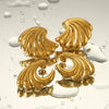 Wholesale Ladies Stainless Steel 18K Gold Electroplated Geometric Exaggerated Wave Earrings