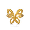 Wholesale Ladies Stainless Steel 18K Gold Plated Animal Butterfly Ring With Exaggerated Open Design