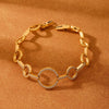 Wholesale Ladies Stainless Steel Love Circle Stitching Chain Bracelet With 5A Zircon Geometric Pattern Electroplating Light Luxury Temperament