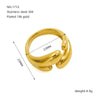 Wholesale Ladies Stainless Steel Open Ring Hand Jewelry Light Luxury Geometric Style 18K Gold Electroplated