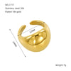 Wholesale Ladies Stainless Steel Open Ring Hand Jewelry Light Luxury Geometric Style 18K Gold Electroplated