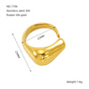 Wholesale Ladies Stainless Steel Open Ring Hand Jewelry Light Luxury Geometric Style 18K Gold Electroplated