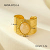 Wholesale Ladies Stainless Steel Open Ring With Geometric Pattern In Light Luxury Style And Electroplating Treatment