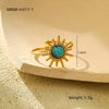 Wholesale Ladies Stainless Steel Open Ring With Geometric Pattern In Light Luxury Style And Electroplating Treatment