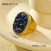 Wholesale Ladies Stainless Steel Open Ring With Geometric Pattern In Light Luxury Style And Electroplating Treatment