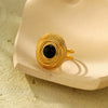 Wholesale Ladies Stainless Steel Open Ring With Geometric Pattern In Light Luxury Style And Electroplating Treatment