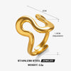 Wholesale Ladies Stainless Steel Retro Fashion Irregular Shaped Open Ring With Geometric Design And Electroplating