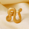 Wholesale Ladies Stainless Steel Retro Fashion Irregular Shaped Open Ring With Geometric Design And Electroplating
