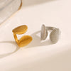Wholesale Ladies Stainless Steel Shell Geometric Style Electroplated Opening Ring