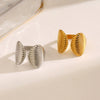 Wholesale Ladies Stainless Steel Shell Geometric Style Electroplated Opening Ring