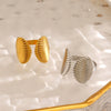 Wholesale Ladies Stainless Steel Shell Geometric Style Electroplated Opening Ring