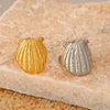 Wholesale Ladies Stainless Steel Shell Marine Elements Shell Ring With Electroplating And Natural Style