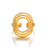 Wholesale Ladies' Stainless Steel Simple Hollow Round Geometric Ring With Electroplating