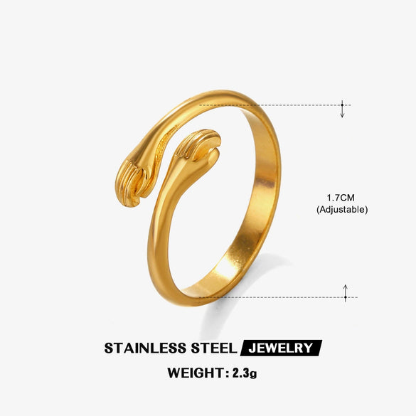Wholesale Ladies Stainless Steel Simple Style Hand Rings With Electroplating Design