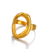 Wholesale Ladies Stainless Steel Simple Style Irregular Oval Geometric Ring With Electroplating Design