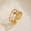 Wholesale Ladies Stainless Steel Star Ring With 18K Gold Plated Electroplating