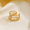 Wholesale Ladies Stainless Steel Star Ring With 18K Gold Plated Electroplating