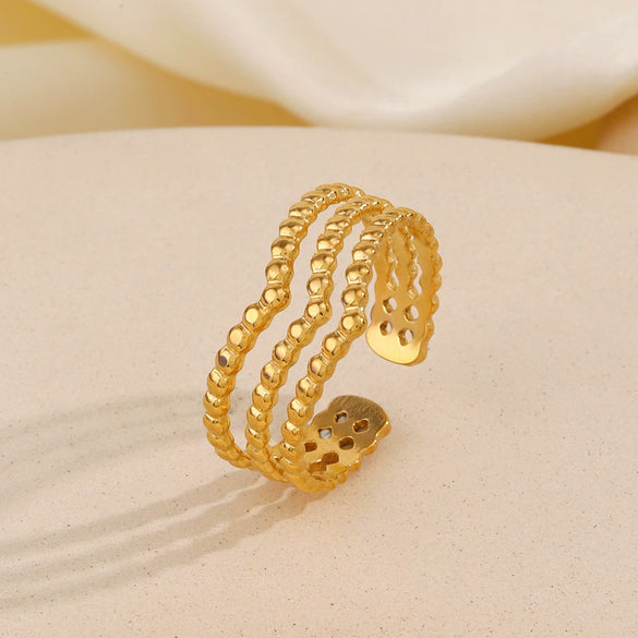 Wholesale Ladies Stainless Steel Vshaped Ring With Electroplating Personality Hip Hop Style Letters Numbers Text Pattern