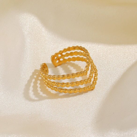 Wholesale Ladies Stainless Steel Vshaped Ring With Electroplating Personality Hip Hop Style Letters Numbers Text Pattern