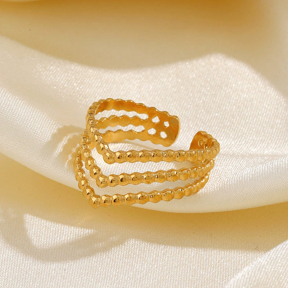 Wholesale Ladies Stainless Steel Vshaped Ring With Electroplating Personality Hip Hop Style Letters Numbers Text Pattern