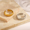 Wholesale Ladies Titanium Stainless Steel Flower Electroplated Ring Simple Hip Hop Niche Design