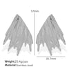 Wholesale Ladies 316L Stainless Steel Exaggerated Wings Pleated Electroplated Earrings