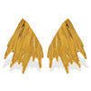 Wholesale Ladies 316L Stainless Steel Exaggerated Wings Pleated Electroplated Earrings