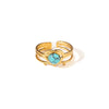 Wholesale Ladies Titanium Steel Geometric Multi Layer Ring With 18K Gold Plating And Retro Style