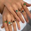 Wholesale Ladies Titanium Steel Geometric Multi Layer Ring With 18K Gold Plating And Retro Style