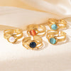 Wholesale Ladies Titanium Steel Geometric Multi Layer Ring With 18K Gold Plating And Retro Style