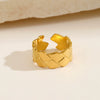 Wholesale Ladies Titanium Steel Geometric Opening Adjustable Ring 18K Gold Plated