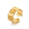 Wholesale Ladies Titanium Steel Geometric Opening Adjustable Ring 18K Gold Plated