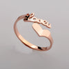 Wholesale Ladies Titanium Steel Heart Shaped Opening Ring With Rhombus Pattern And Electroplating Treatment
