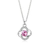 Wholesale Ladies Titanium Steel Ochain Inlaid Artificial Zircon Fourleaf Clover Light Luxury Necklace