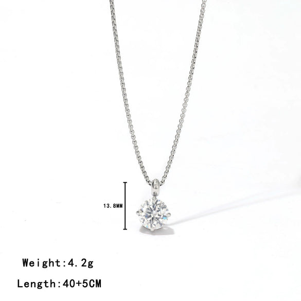 Wholesale Ladies Titanium Steel Pendant Necklace With Geometric Design And Electroplating Treatment