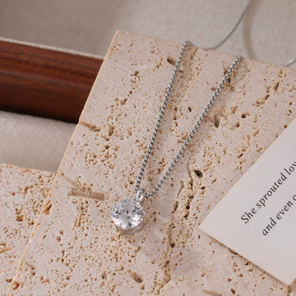 Wholesale Ladies Titanium Steel Pendant Necklace With Geometric Design And Electroplating Treatment