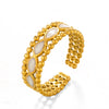 Wholesale Ladies Titanium Steel Ring With Geometric Rhombus Design And Electroplating Treatment 18K Gold Plated